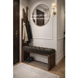 Ławka Szafka Pufa Pikowane Siedzisko Czarny Wieszak LPP-109 Rozmiary od 50 cm do 200 cm